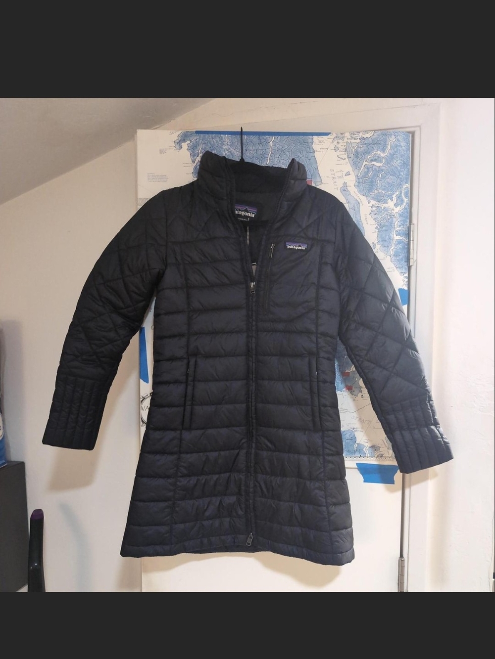 Patagonia Black Long Quilted Women's Puffer Coat